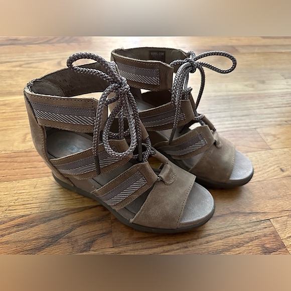 Sorel Shoes - Sorel Joanie Wedge Sandals Size 6 Tan|Beige